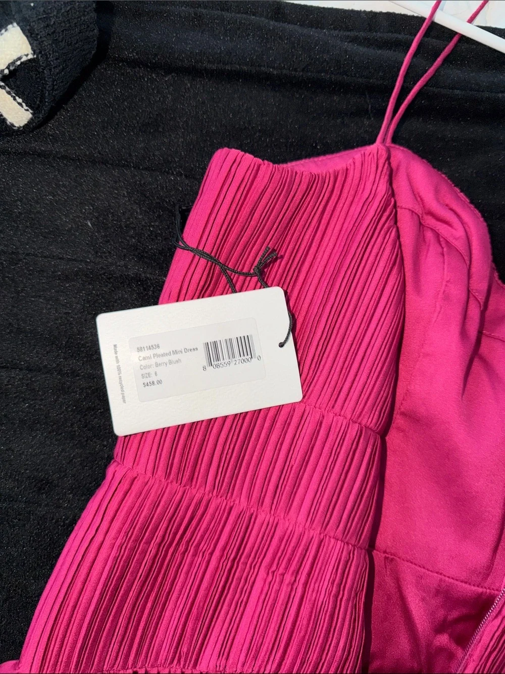 AMUR Pleated satin minidress NEW WITH TAGS!! - Picture 2 of 3